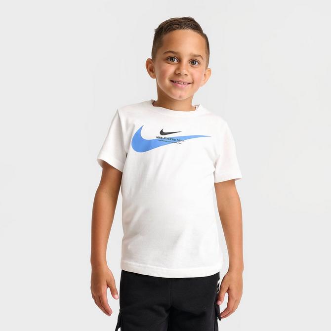 [angle] view of Little Kids' Nike Athletic Department T-Shirt and Cargo Shorts Set in Black/White Click to zoom