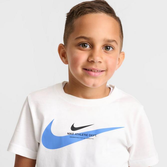 [angle] view of Little Kids' Nike Athletic Department T-Shirt and Cargo Shorts Set in Black/White Click to zoom