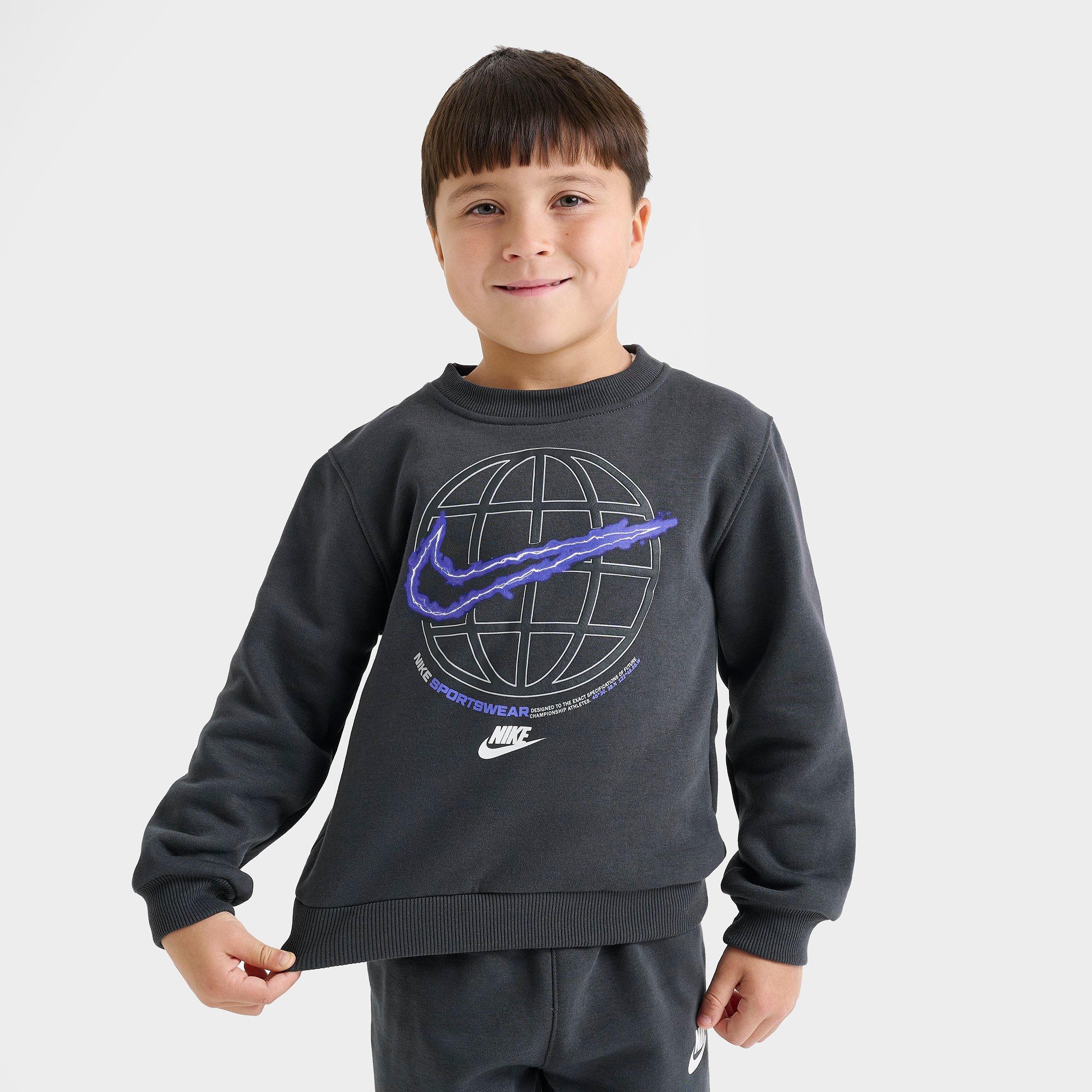 Little Kids' Nike Globe Crewneck Sweatshirt and Jogger Pants Set