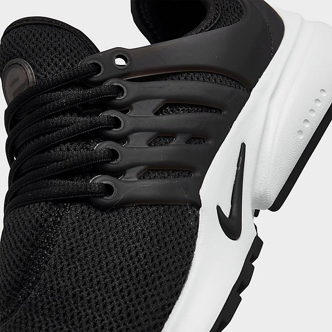 Front view of Women's Nike Air Presto Casual Shoes in Black/Black/White Click to zoom
