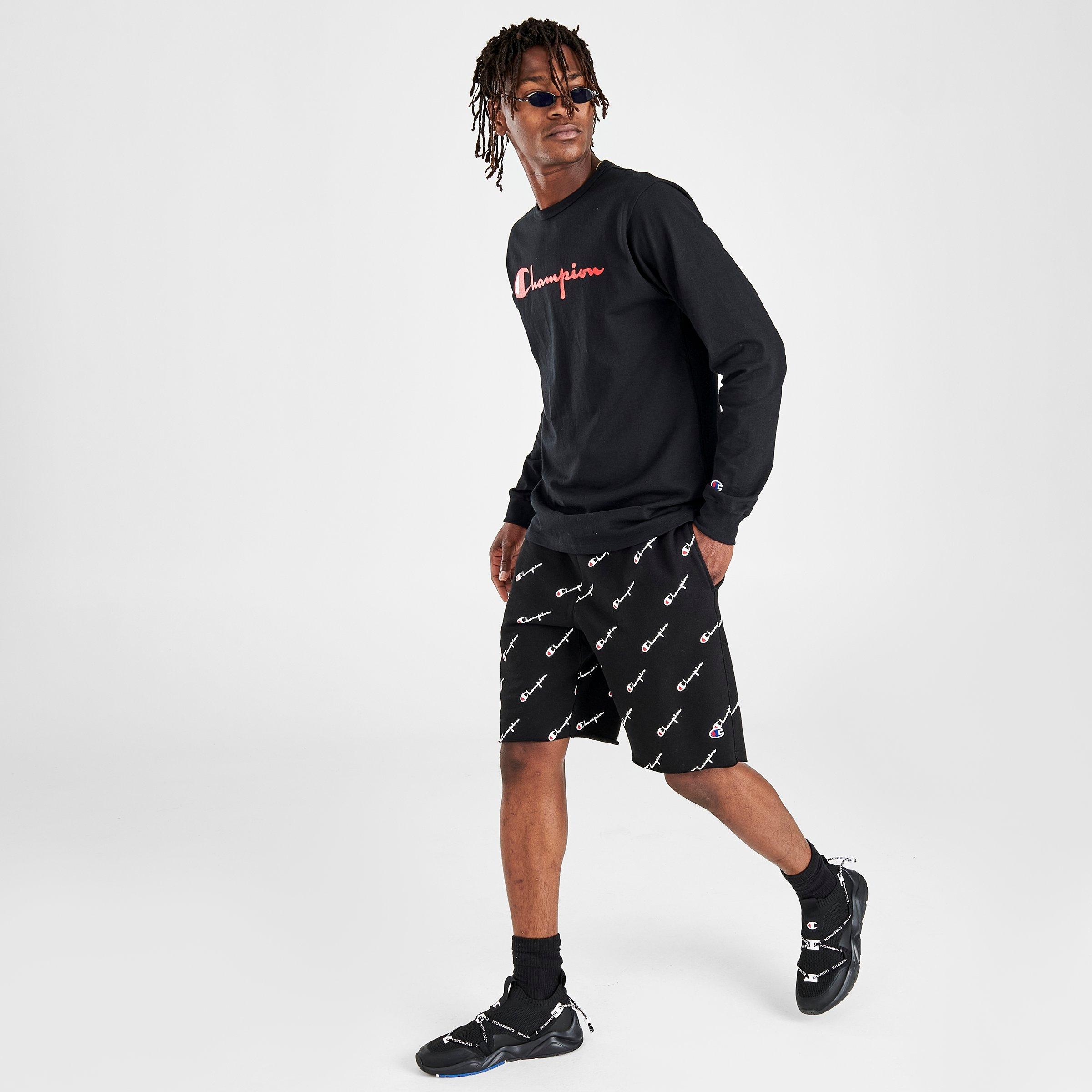 champion shorts all over print
