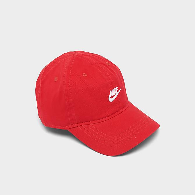 Front view of Little Kids' Nike H86 Futura Strap-Back Hat in Red Click to zoom