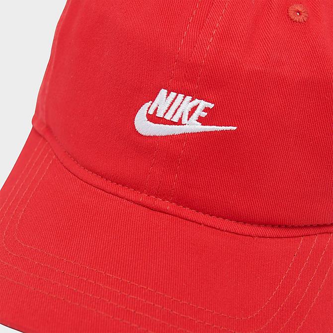 Bottom view of Little Kids' Nike H86 Futura Strap-Back Hat in Red Click to zoom