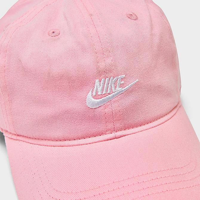 Left view of Little Kids' Nike H86 Futura Strap-Back Hat in Pink Click to zoom