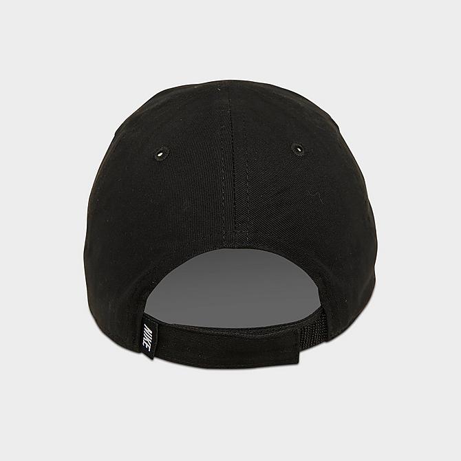 Back view of Kids' Nike Sportswear Heritage86 Futura Adjustable Hook-and-Loop Closure Hat in Black/White Click to zoom