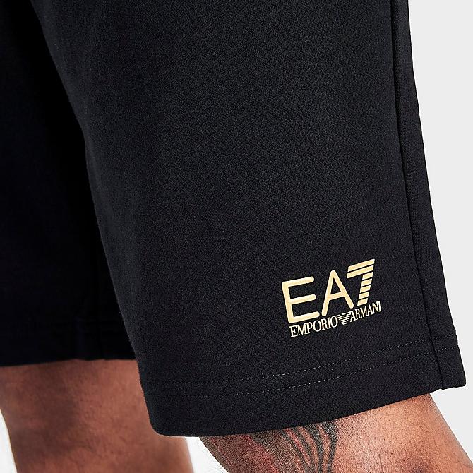 On Model 5 view of Men's Emporio Armani EA7 Small Logo Bermuda Shorts in Black Click to zoom