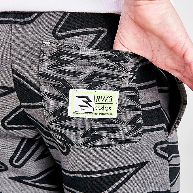 On Model 6 view of Boys' Little Kids' Nike RW3 Signature Jogger Pants in Iron Grey/Volt Click to zoom