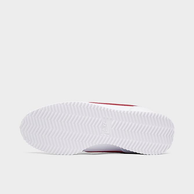 Bottom view of Boys' Big Kids' Nike Cortez Basic SL Casual Shoes in White/Varsity Red/Varsity Royal Click to zoom