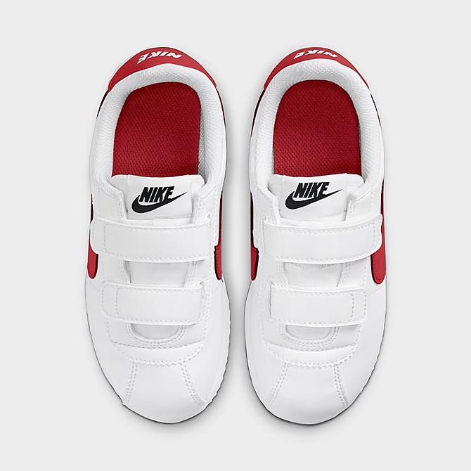Back view of Boys' Little Kids' Nike Cortez Basic SL Casual Shoes in White/Varsity Royal/Black/Varsity Red Click to zoom