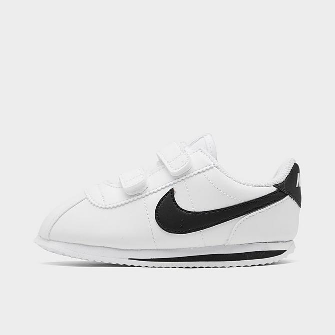 Right view of Boys' Toddler Nike Cortez Basic SL Hook-and-Loop Casual Shoes in White/Black Click to zoom