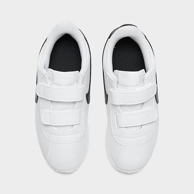 Back view of Boys' Toddler Nike Cortez Basic SL Hook-and-Loop Casual Shoes in White/Black Click to zoom