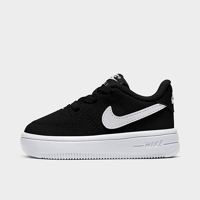 Right view of Kids' Toddler Nike Air Force 1 '18 Casual Shoes in Black/White Click to zoom