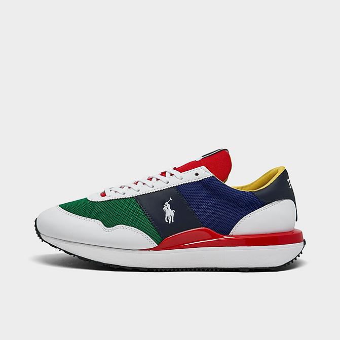 Right view of Men's Polo Ralph Lauren Train 89 Casual Shoes in White/Yellow/Royal Click to zoom