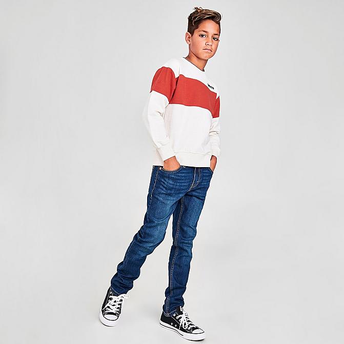 Front view of Boys' Levi's® 512™ Slim Taper Fit Performance Jeans in Catch A Wave Click to zoom