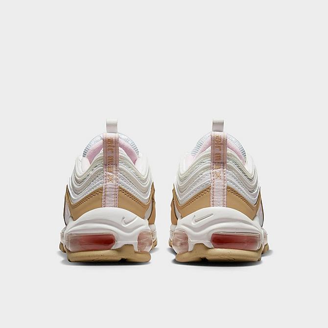 Left view of Girls' Big Kids' Nike Air Max 97 Casual Shoes in Summit White/Sesame/White/Pink Foam Click to zoom