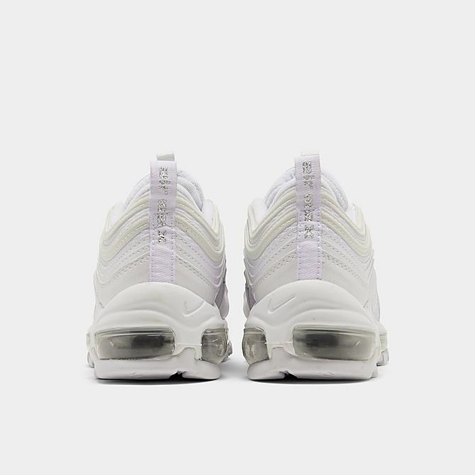Left view of Big Kids' Nike Air Max 97 Casual Shoes in White/White/Metallic Silver Click to zoom