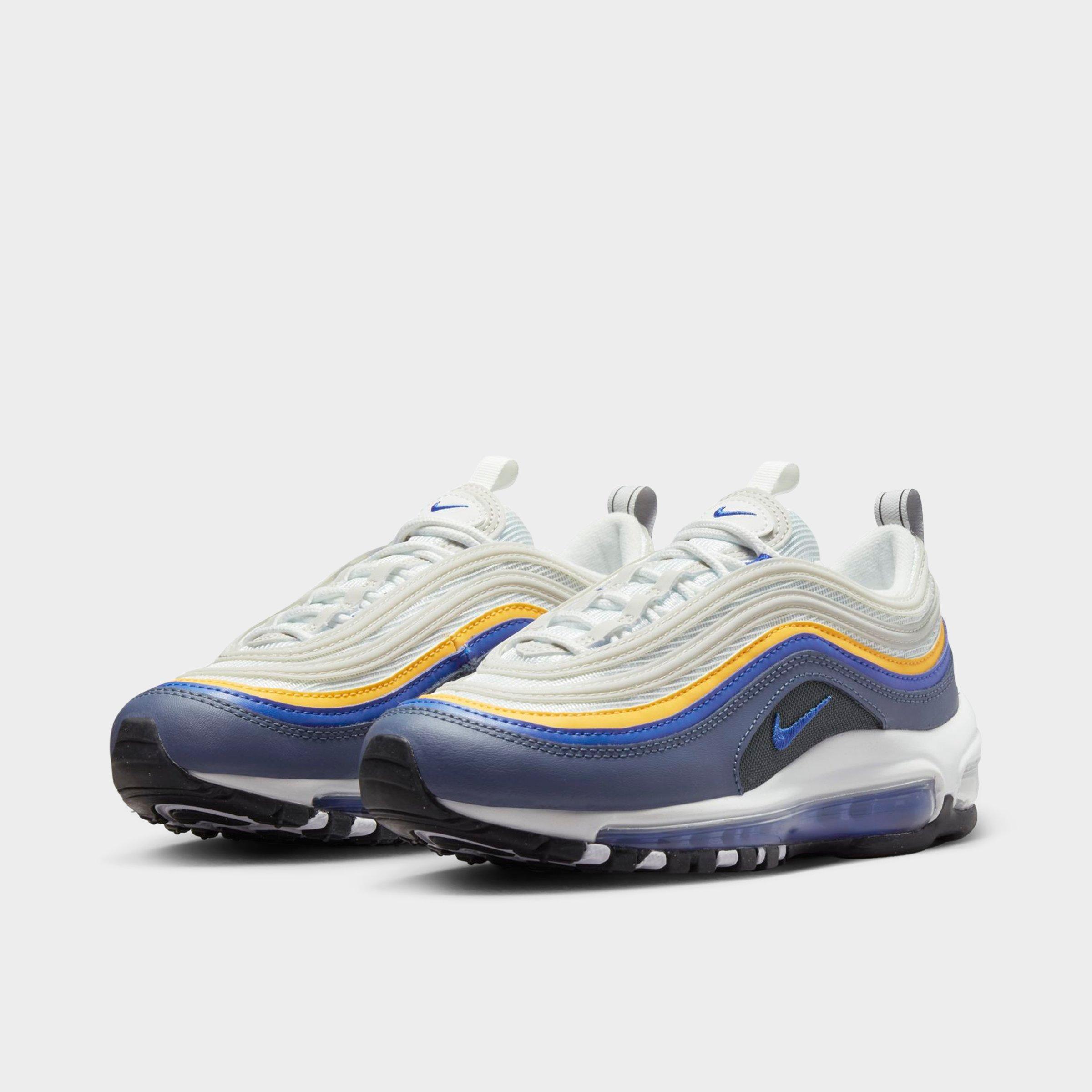 pink blue yellow and white air max 97