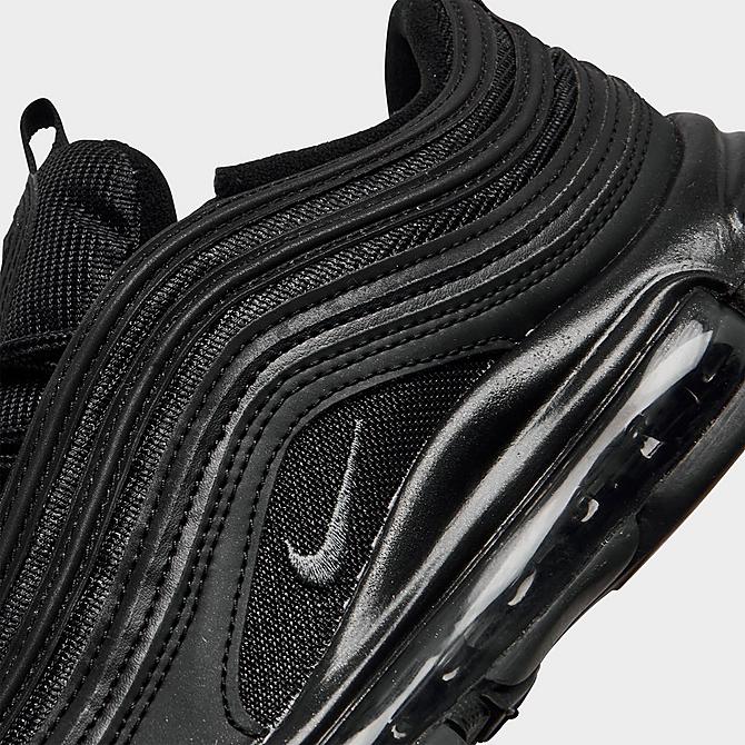 Front view of Women's Nike Air Max 97 Casual Shoes in Black/Dark Grey Click to zoom