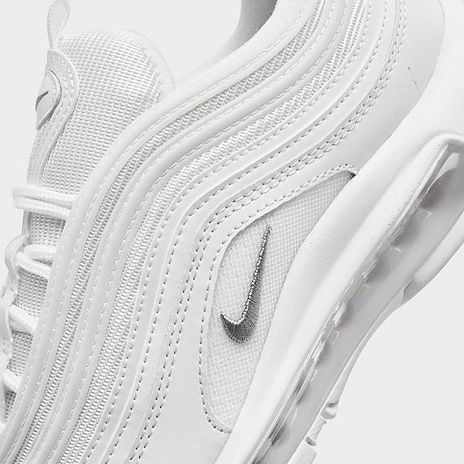 Front view of Men's Nike Air Max 97 Casual Shoes in White/Wolf Grey/Black Click to zoom