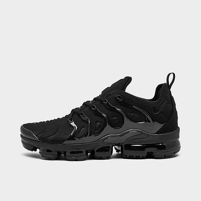 Right view of Men's Nike Air VaporMax Plus Running Shoes in Black/Black/Dark Grey Click to zoom
