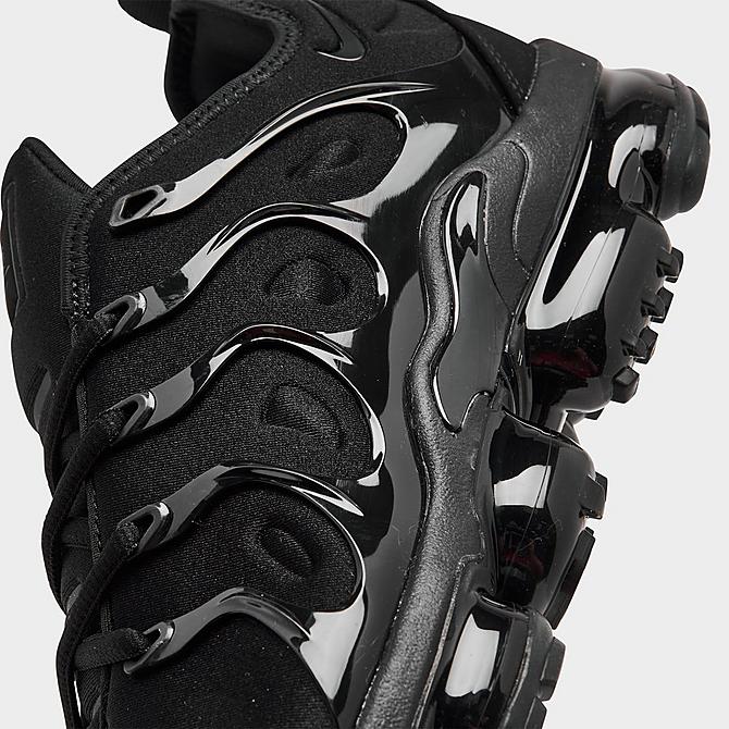 Front view of Nike Air VaporMax Plus Running Shoes in Black/Black/Dark Grey Click to zoom