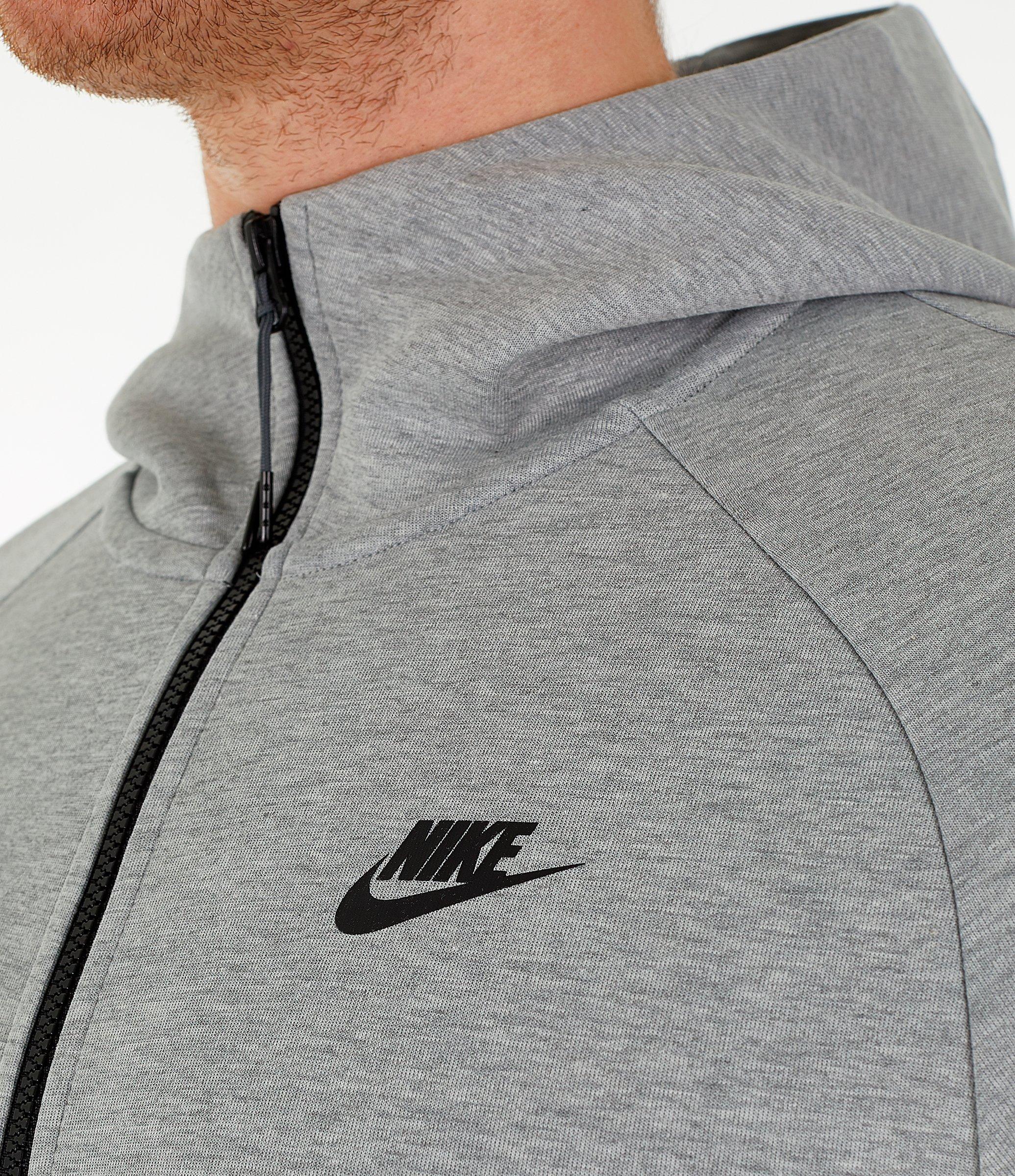 nike tech fleece hoodie men's grey