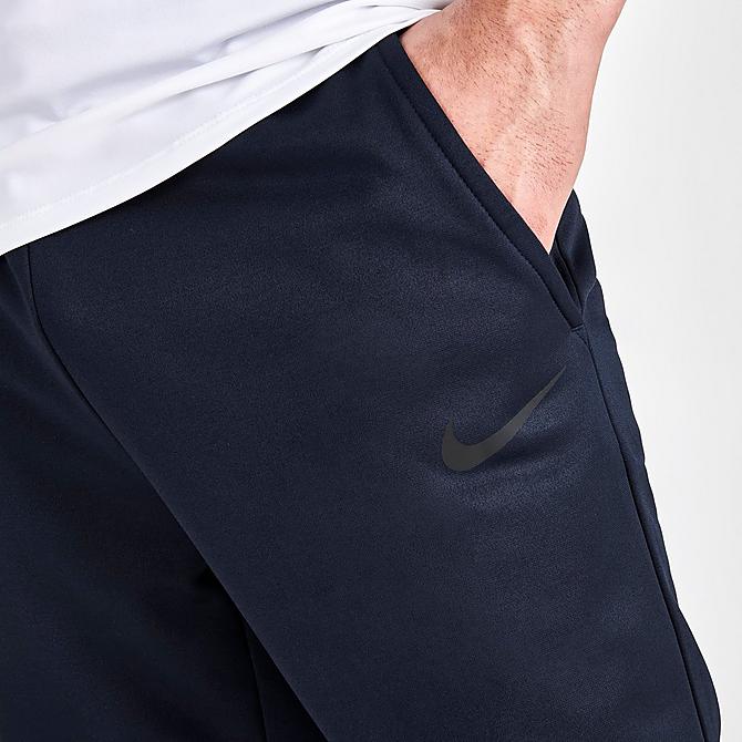 On Model 5 view of Men's Nike Therma Jogger Pants in Obsidian/Black Click to zoom