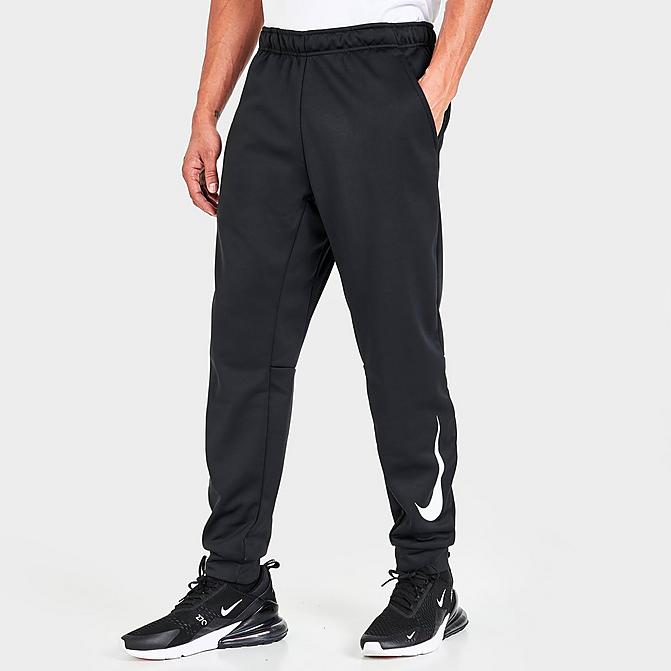 Front view of Men's Nike Therma HBR Training Jogger Pants in Black/White Click to zoom