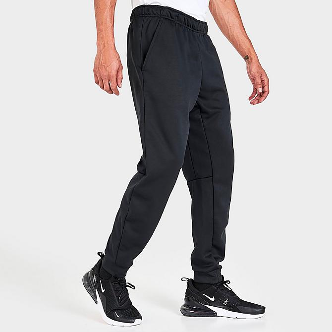 Back Left view of Men's Nike Therma HBR Training Jogger Pants in Black/White Click to zoom