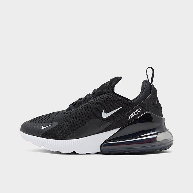 Right view of Big Kids' Nike Air Max 270 Casual Shoes in Black/White/Anthracite Click to zoom