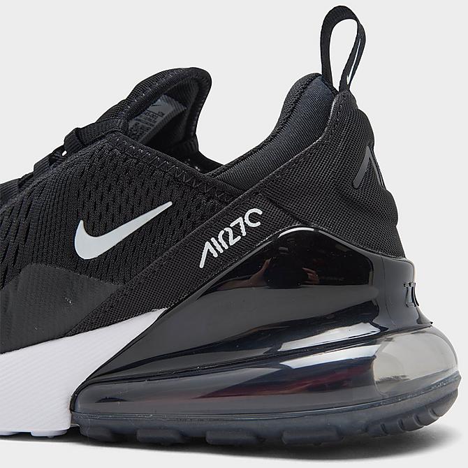 Front view of Big Kids' Nike Air Max 270 Casual Shoes in Black/White/Anthracite Click to zoom