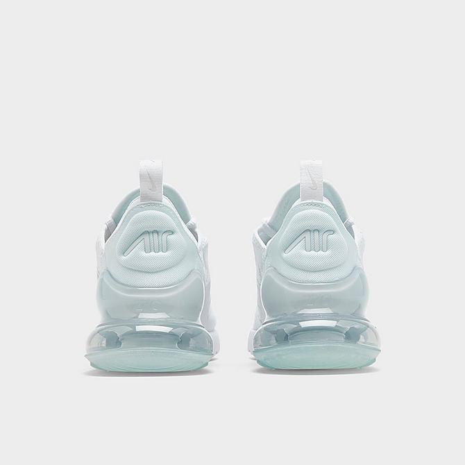 Left view of Big Kids' Nike Air Max 270 Casual Shoes in White/White/Metallic Silver Click to zoom