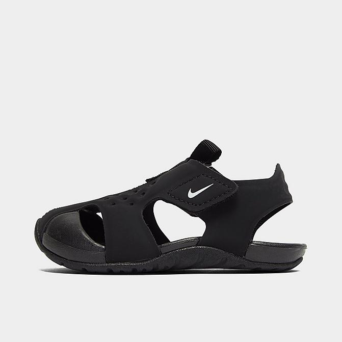 Right view of Boys' Toddler Nike Sunray Protect 2 Hook-and-Loop Sandals in Black/White Click to zoom