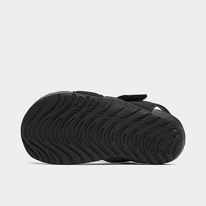 Bottom view of Boys' Toddler Nike Sunray Protect 2 Hook-and-Loop Sandals in Black/White Click to zoom
