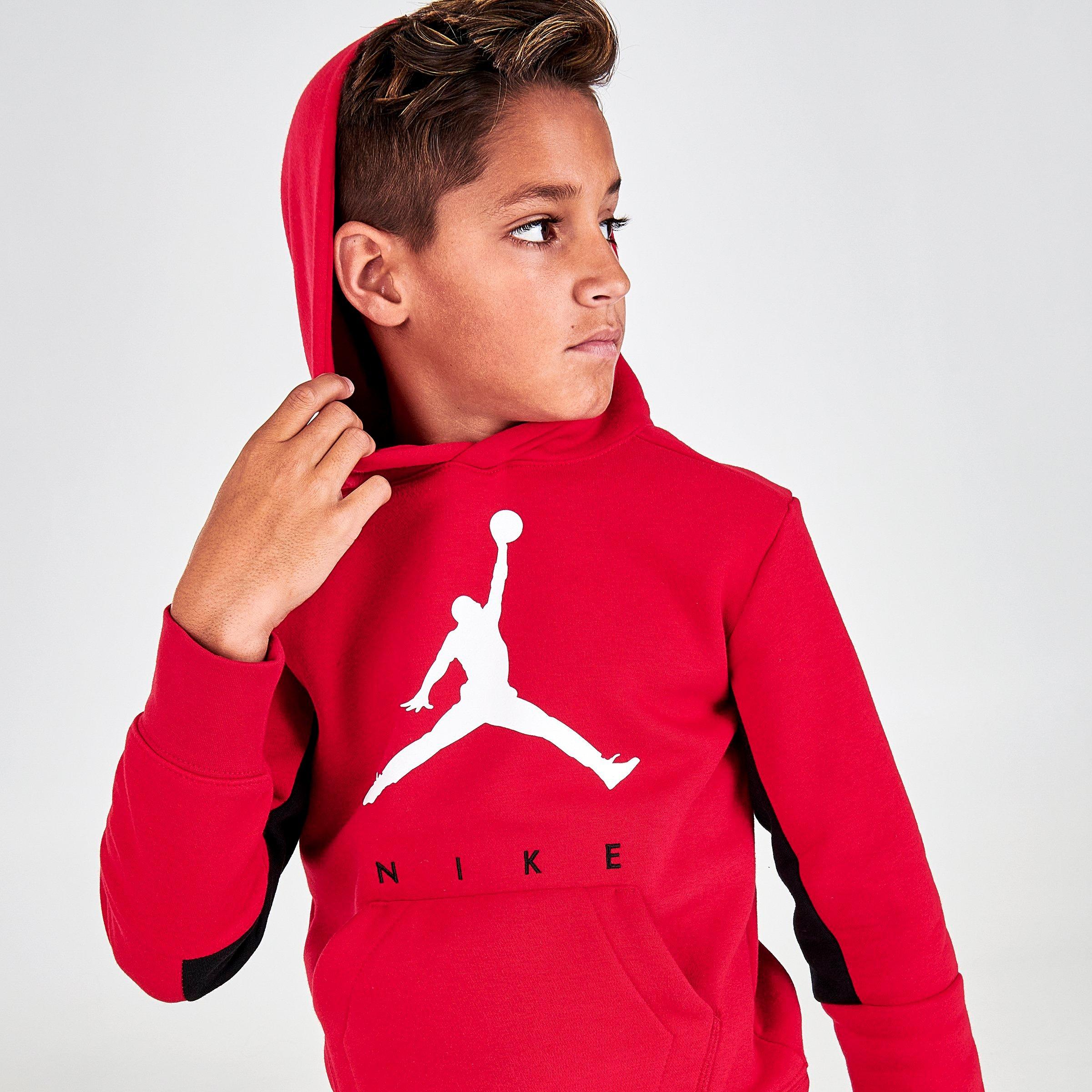 boys red jordan hoodie