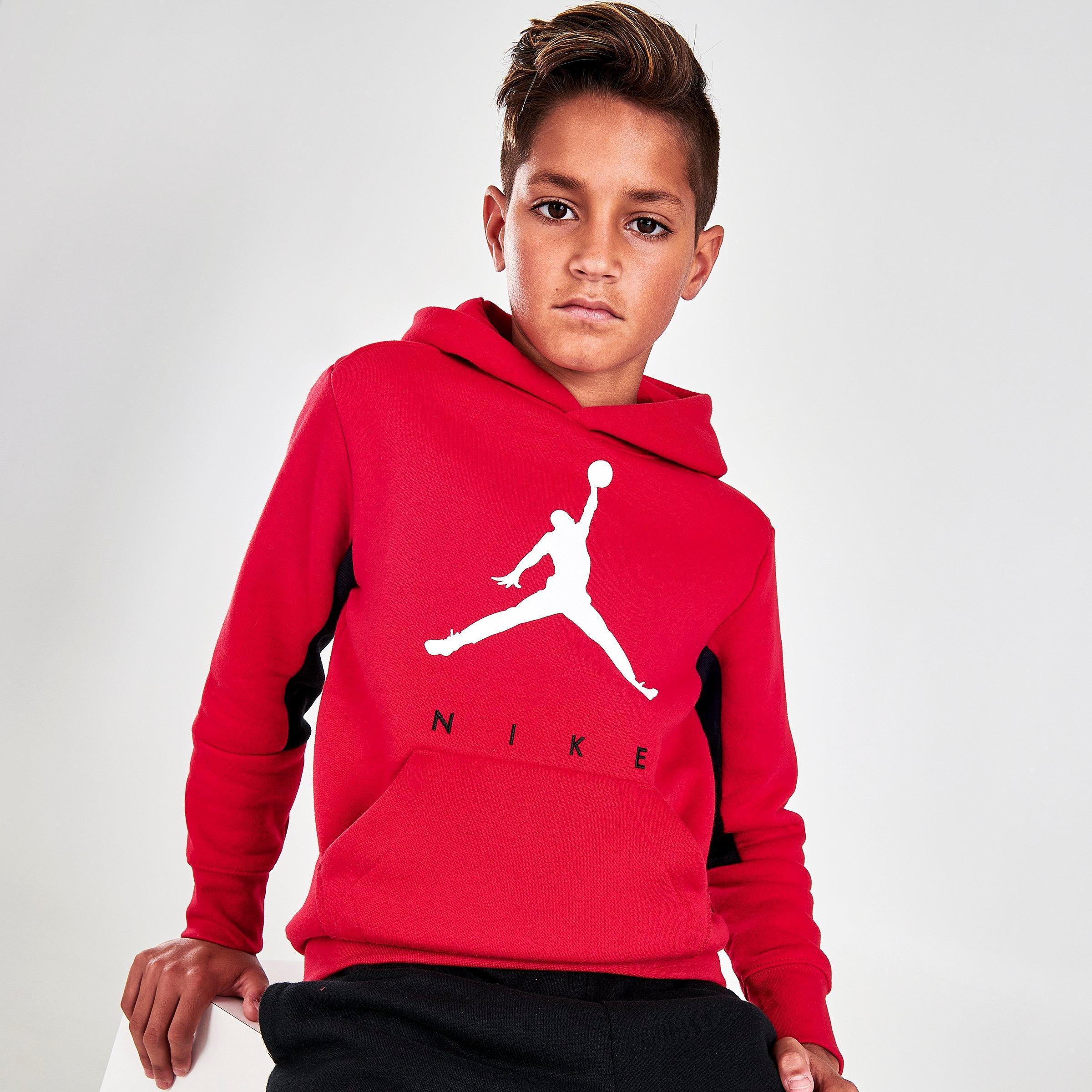 boys red jordan hoodie