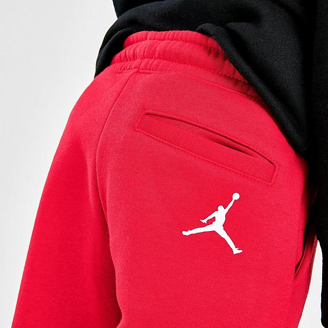 On Model 6 view of Boys' Jordan Jumpman by Nike Jogger Sweatpants in Red/Black Click to zoom