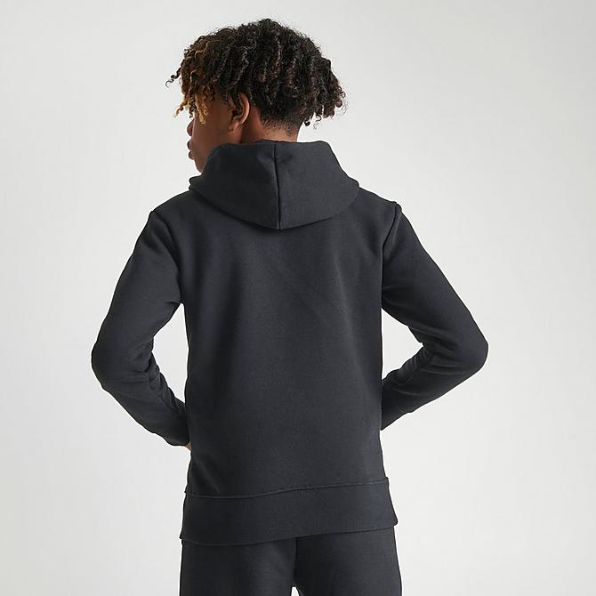 Back Right view of Boys' Jordan Essentials Logo Hoodie in Black Click to zoom
