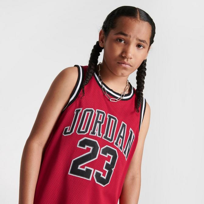 Jordan Boys' Air Mesh Basketball Jersey Tank Top, XL, Gym Red