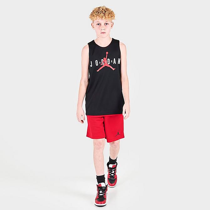 Front Three Quarter view of Boys' Jordan Dri-FIT Reversible Tank in Gym Red Click to zoom