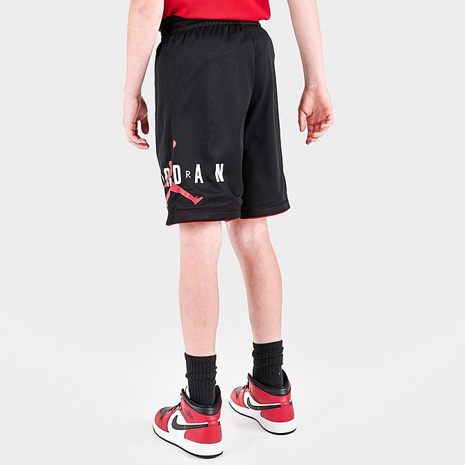 Back Right view of Kids' Jordan Reversible Mesh Shorts in Gym Red Click to zoom