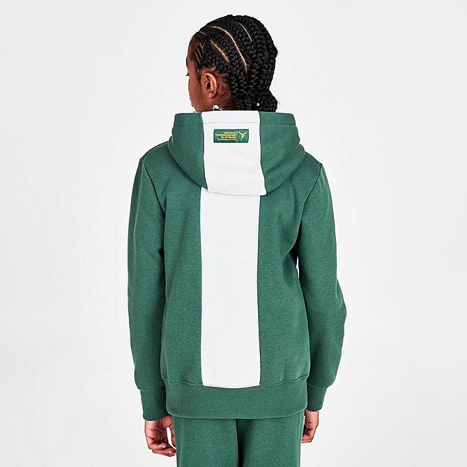 Back Right view of Boys' Jordan Air Utility Pullover Hoodie in Noble Green Click to zoom