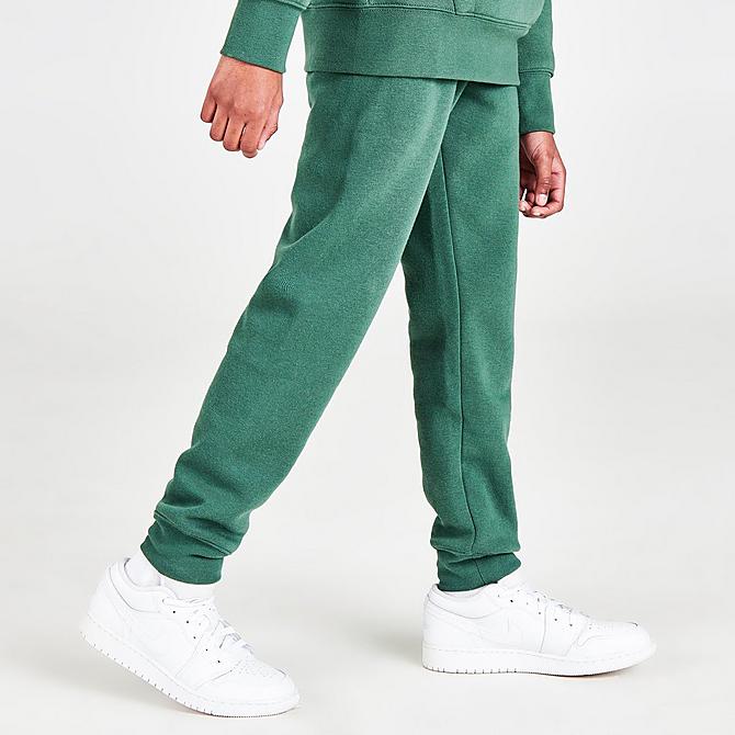 Back Left view of Boys' Jordan Air Utility Jogger Pants in Noble Green Click to zoom