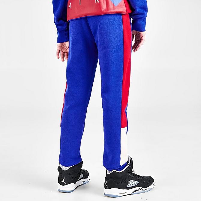 Back Right view of Boys' Jordan Wild Utility Jogger Pants in Racer Blue/Pearl White/Gym Red Click to zoom