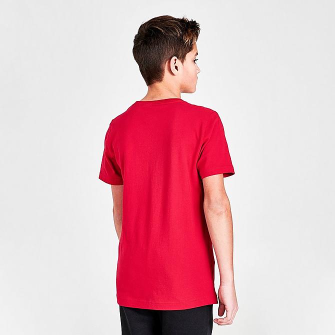 Back Right view of Boys' Jordan Hoops Style T-Shirt in Red Click to zoom