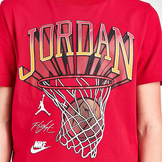 On Model 5 view of Boys' Jordan Hoops Style T-Shirt in Red Click to zoom