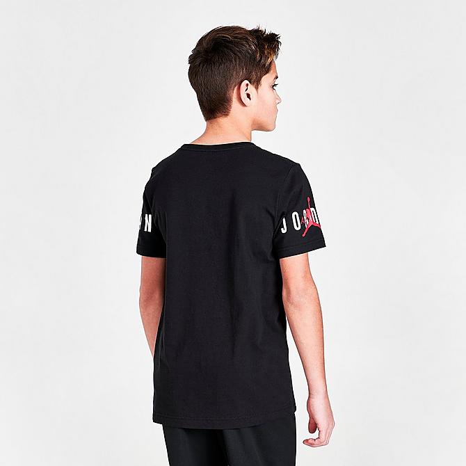 Back Right view of Boys' Jordan HBR T-Shirt in Black/White/Red Click to zoom