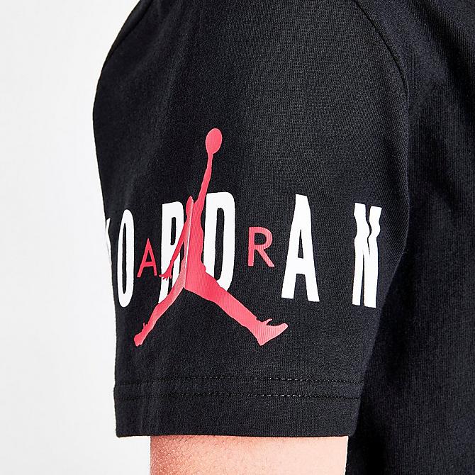 On Model 6 view of Boys' Jordan HBR T-Shirt in Black/White/Red Click to zoom