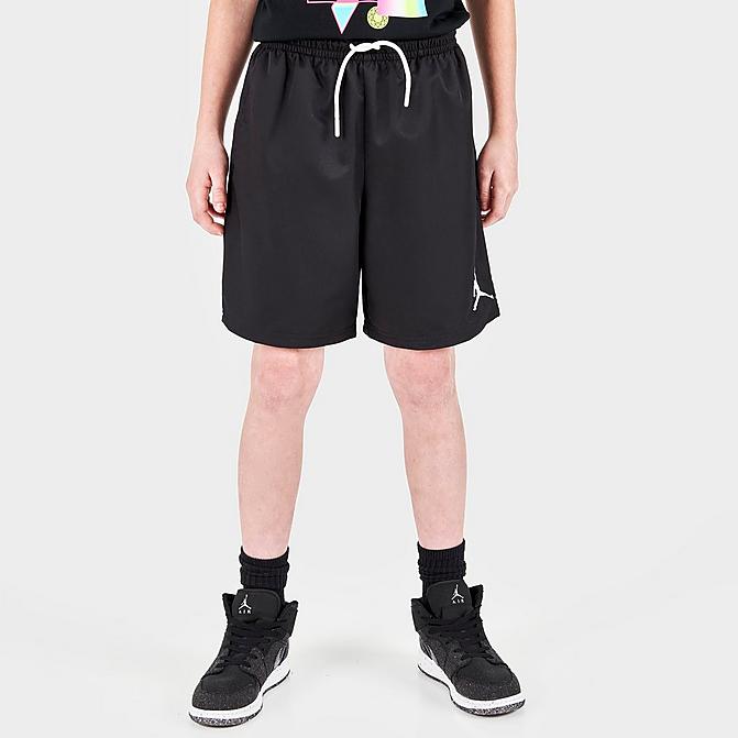 Front view of Kids' Jordan Jumpman Woven Play Shorts in Black Click to zoom