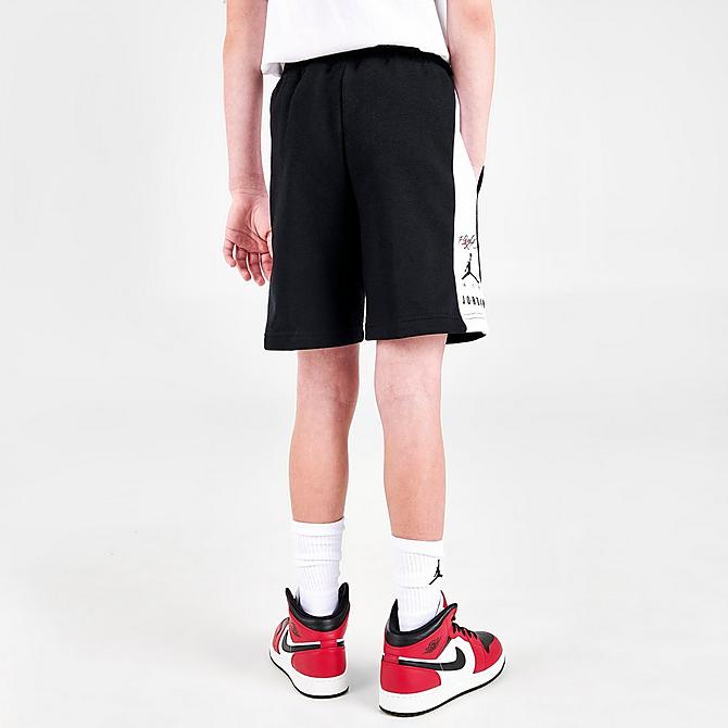 Back Right view of Boys' Jordan Jumpman Triple Threat Shorts in Black/White Click to zoom